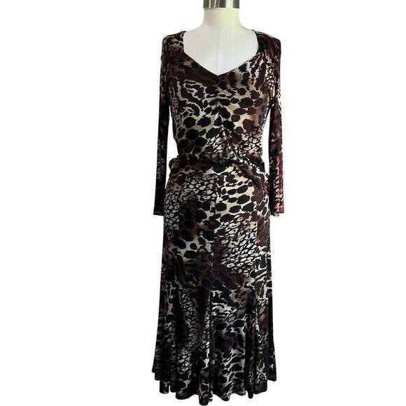 Chico's Travelers Blouse & Midi Skirt Cheetah Print Set Size 0= US Small - Picture 1 of 8